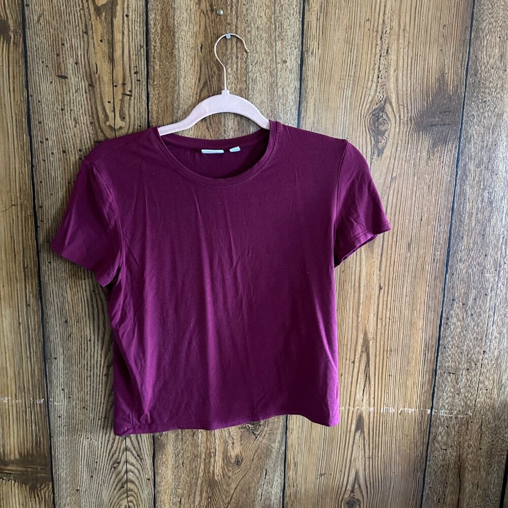 Babaton Burgundy Crop Tee